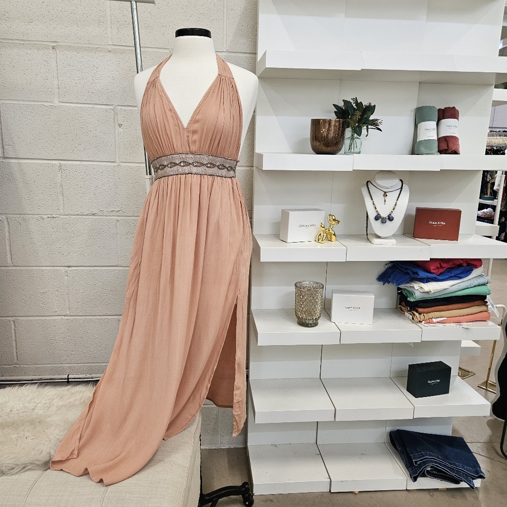 Halter Dress With Beading